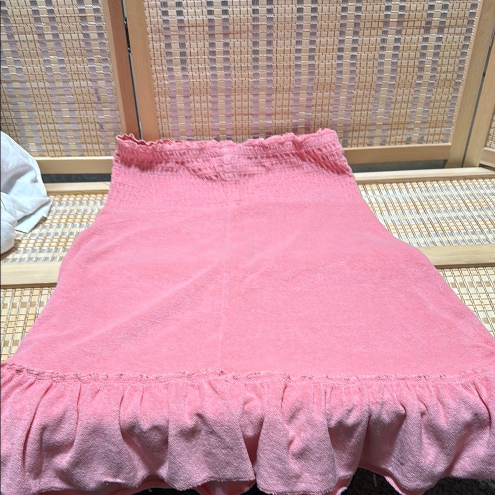 Pink Bubble Mini Skirt with Ruched Ruffles - Picture 3 of 3